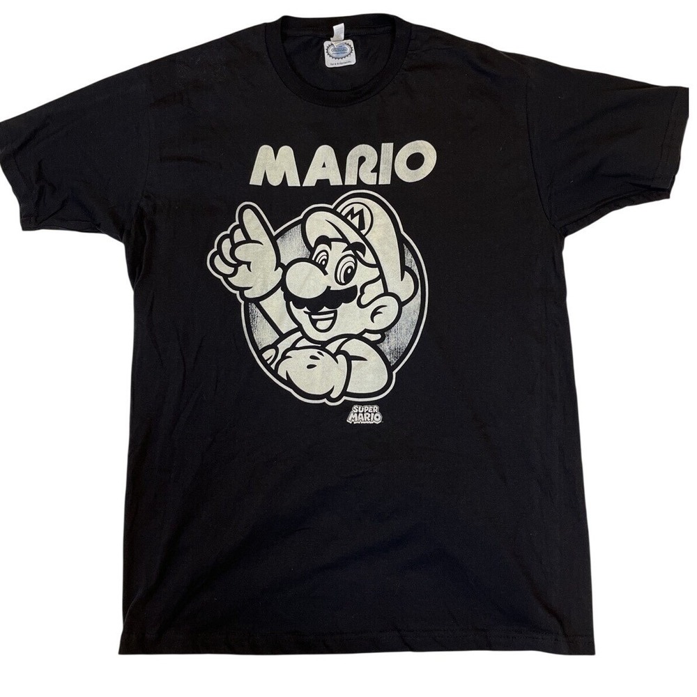Nintendo Official Super Mario Black  Size‎ XL Mens T-Shirt